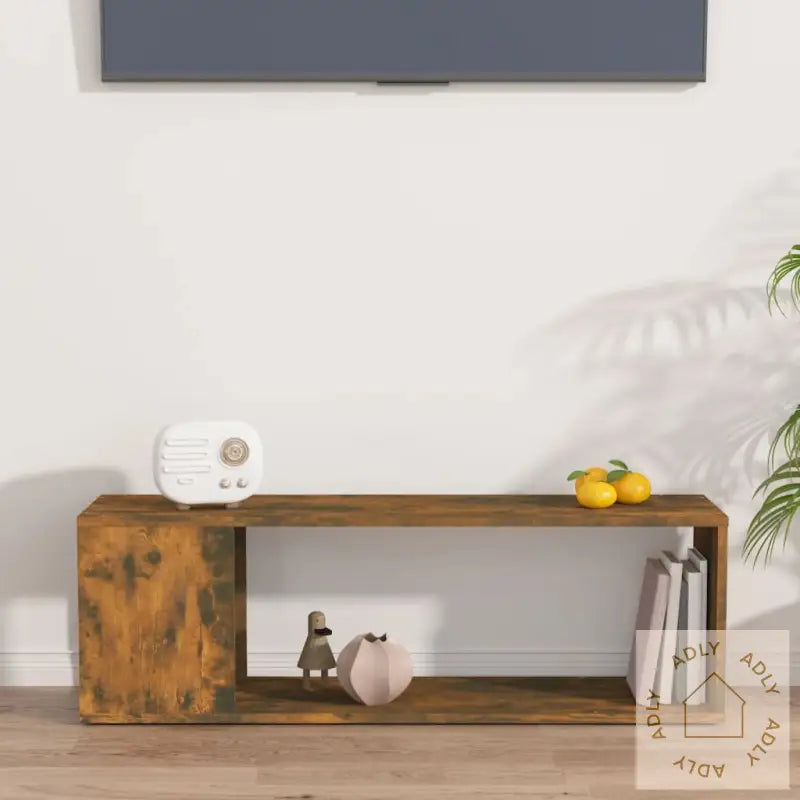 Tv-Benk Røkt Eik 100X24X32 Cm Konstruert Tre