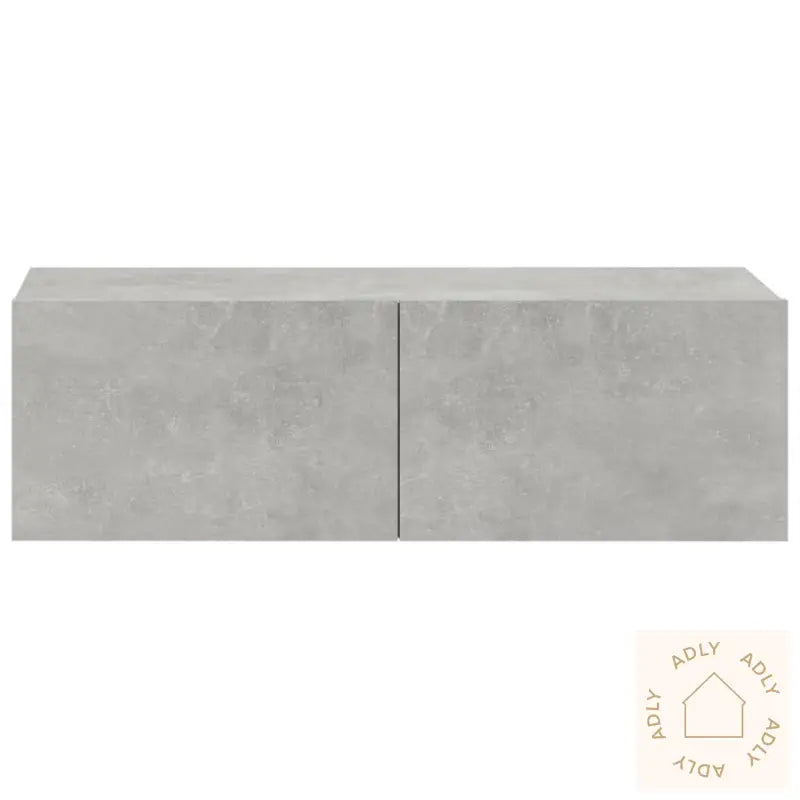 Vegghengte Tv-Benker 2 Stk Betonggrå 100X30X30Cm Konstruert Tre