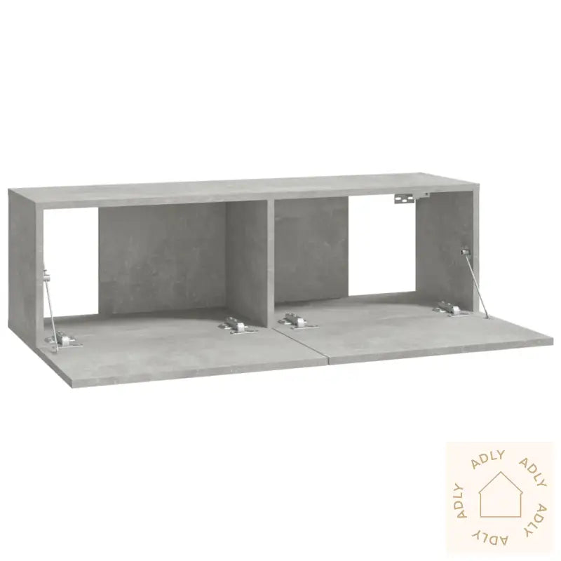 Vegghengte Tv-Benker 2 Stk Betonggrå 100X30X30Cm Konstruert Tre