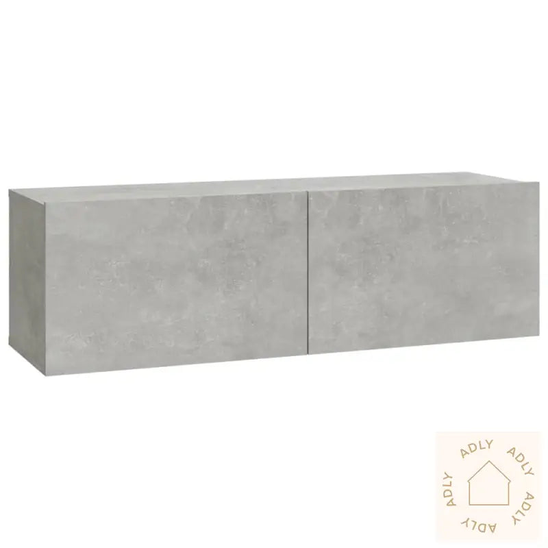 Vegghengte Tv-Benker 2 Stk Betonggrå 100X30X30Cm Konstruert Tre
