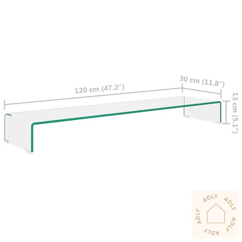 Tv-Benk Glass Klar 120X30X13 Cm