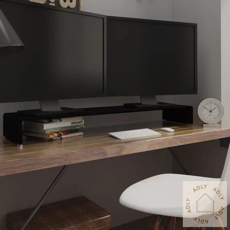 Tv-Benk Glass Svart 120X30X13 Cm