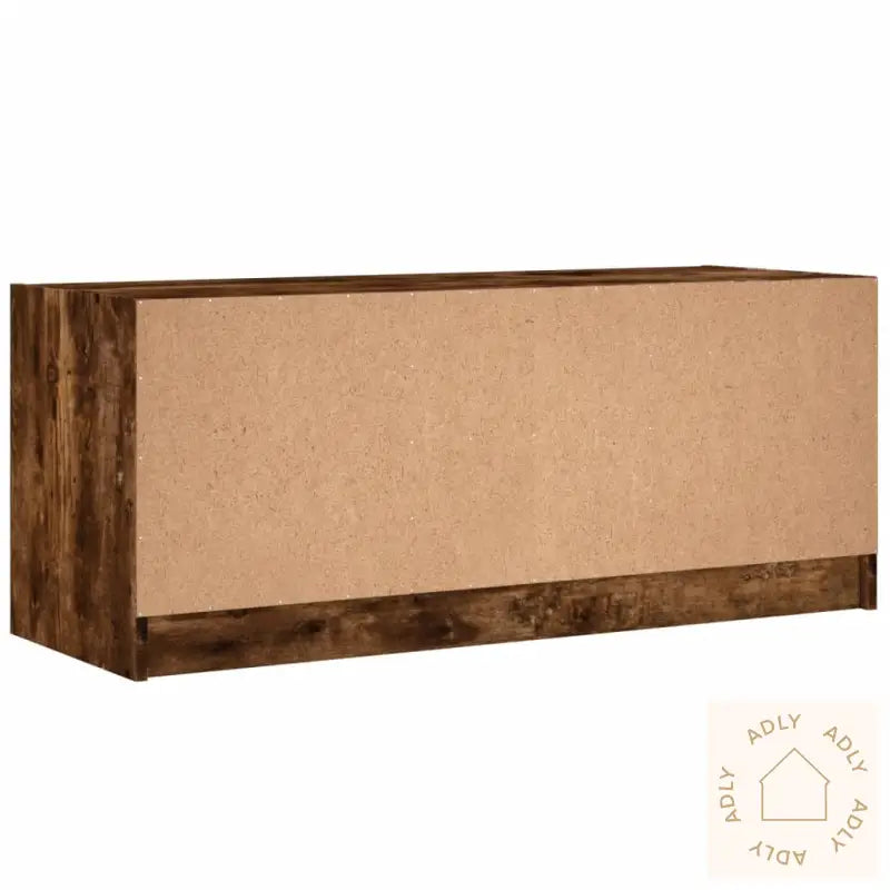 Tv-Benk Med Dør Røkt Eik 102X37X42 Cm