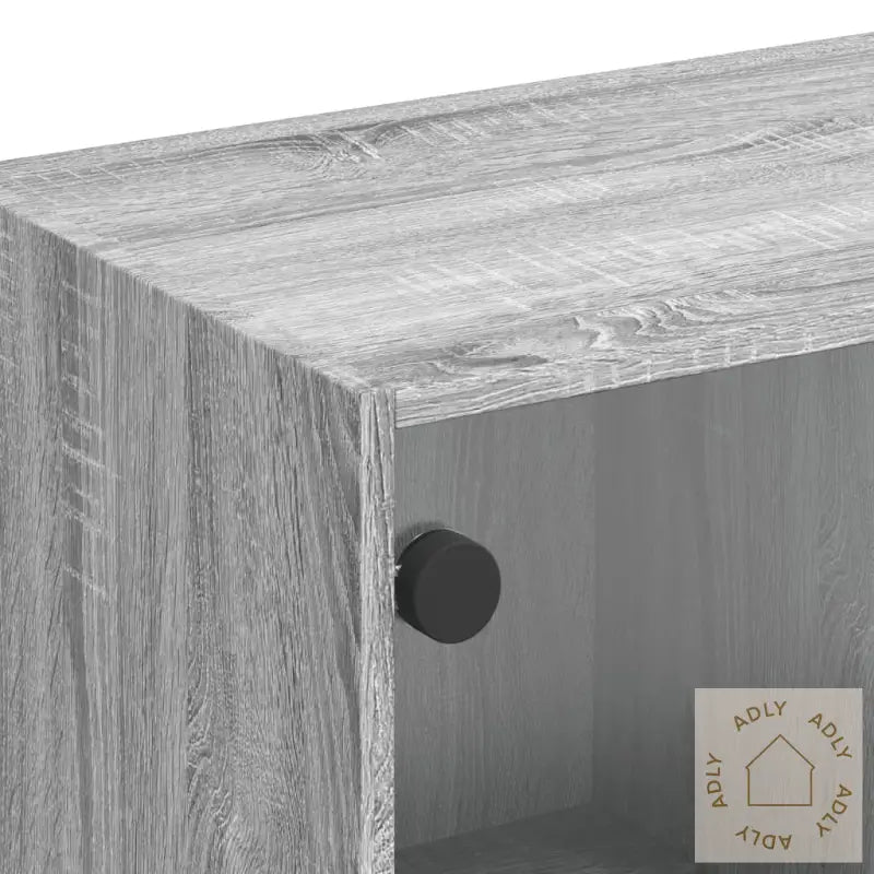 Tv-Benk Med Dør Grå Sonoma 102X37X42 Cm