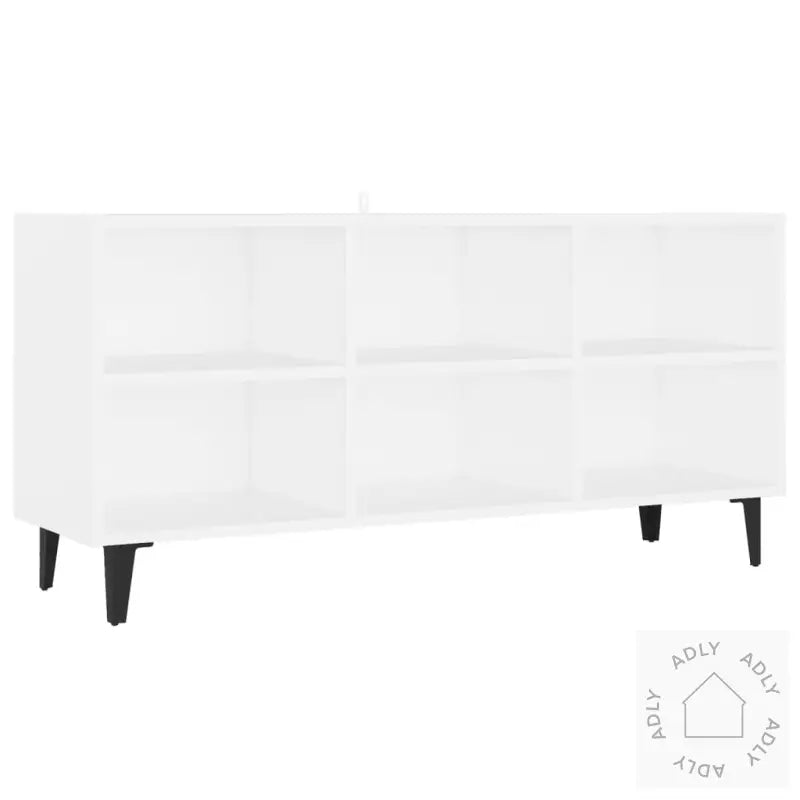 Tv-Benk Med Metallben Hvit 103,5X30X50 Cm