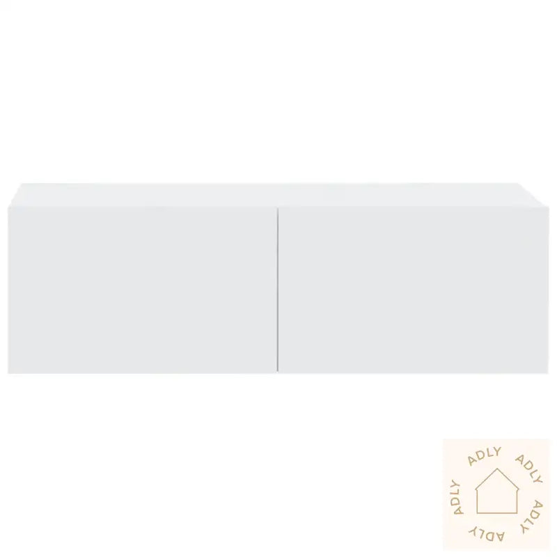 Vegghengte Tv-Benker 2 Stk Hvit 100X30X30 Cm Konstruert Tre