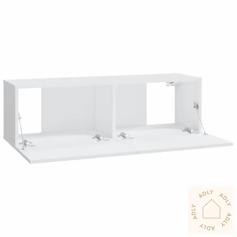 Vegghengte Tv-Benker 2 Stk Hvit 100X30X30 Cm Konstruert Tre