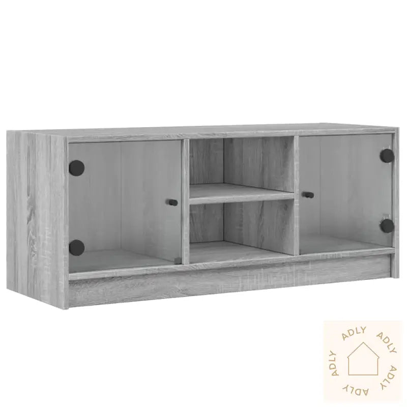 Tv-Benk Med Dør Grå Sonoma 102X37X42 Cm