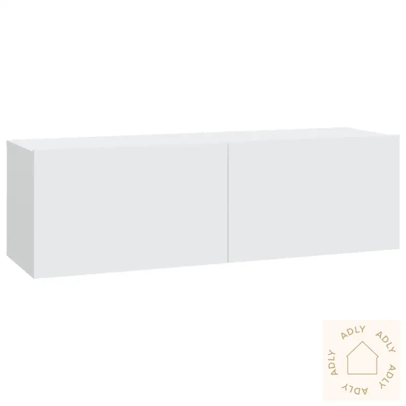 Vegghengte Tv-Benker 2 Stk Hvit 100X30X30 Cm Konstruert Tre