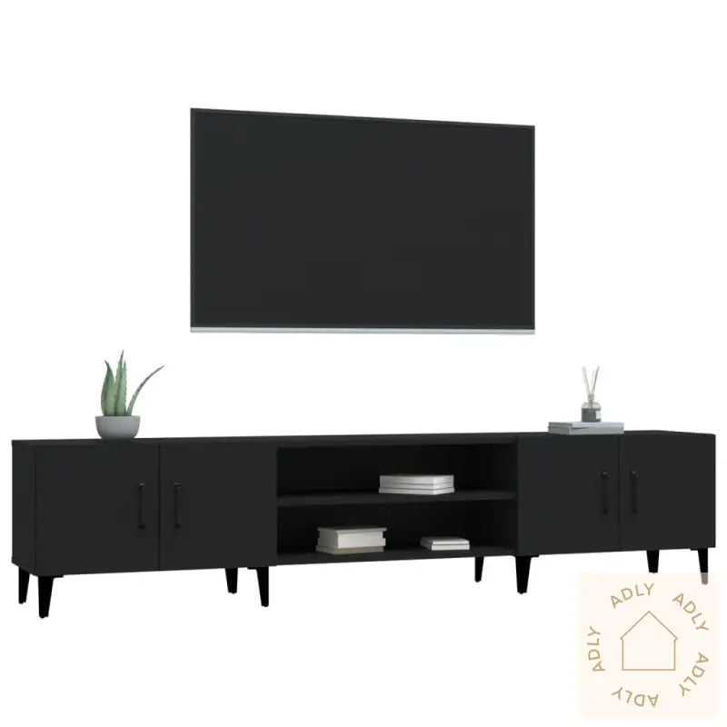 Tv-Benk Svart 180X31,5X40 Cm Konstruert Tre