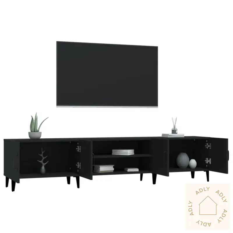 Tv-Benk Svart 180X31,5X40 Cm Konstruert Tre
