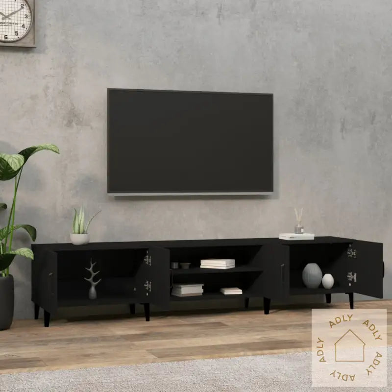 Tv-Benk Svart 180X31,5X40 Cm Konstruert Tre