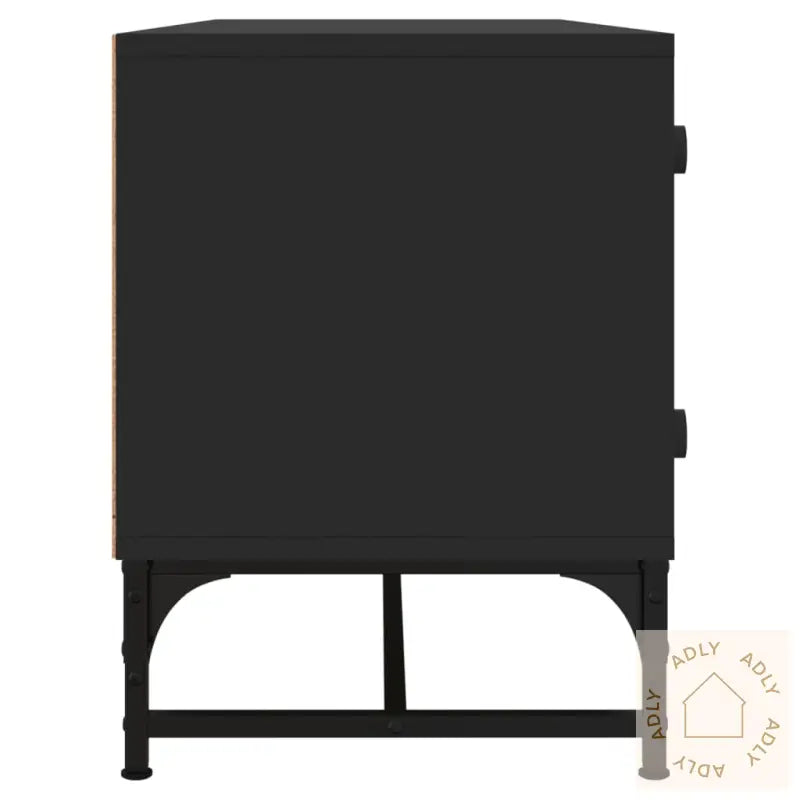 Tv-Benk Med Dør Svart 102X37X50 Cm