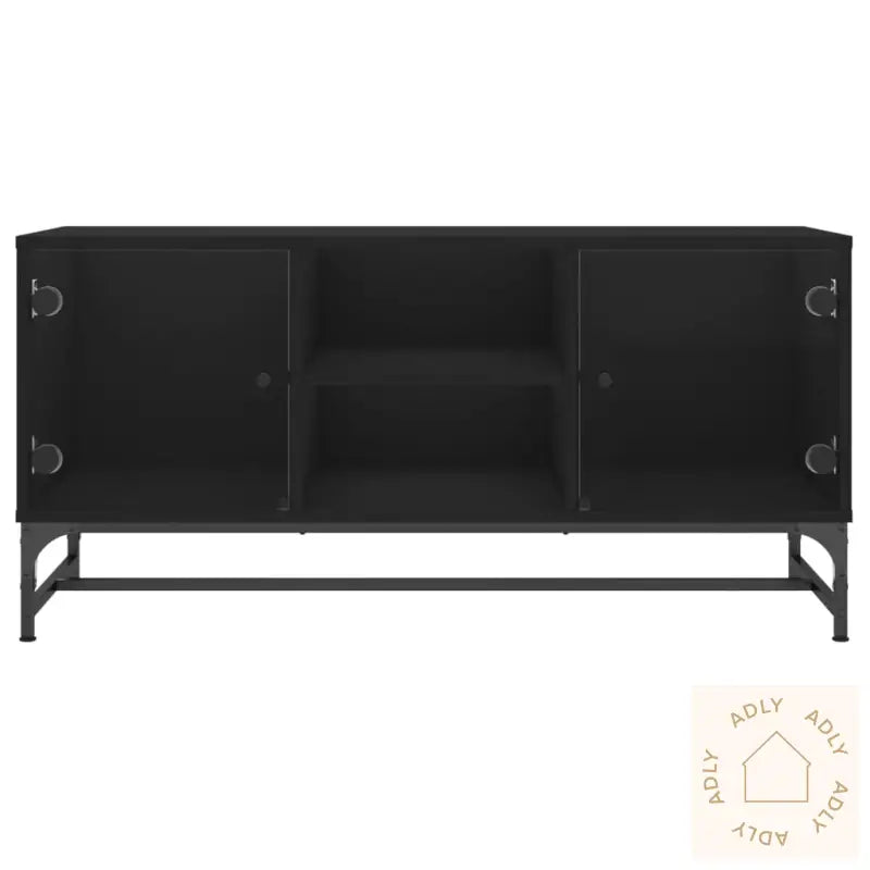 Tv-Benk Med Dør Svart 102X37X50 Cm
