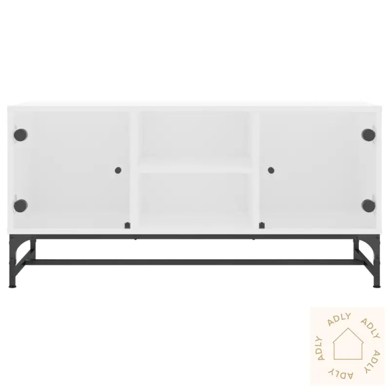 Tv-Benk Med Dør Hvit 102X37X50 Cm