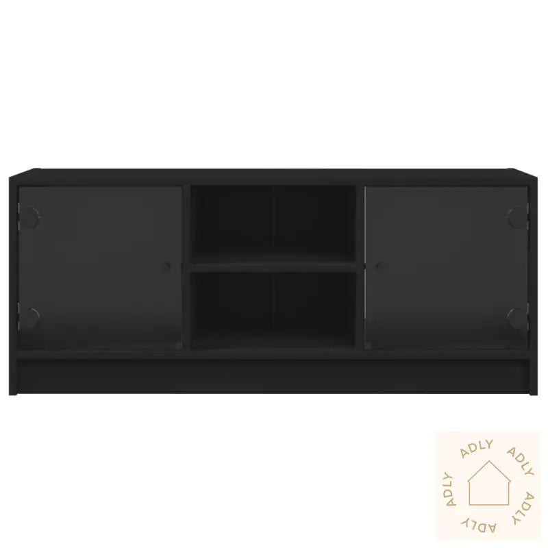 Tv-Benk Med Dør Svart 102X37X42 Cm