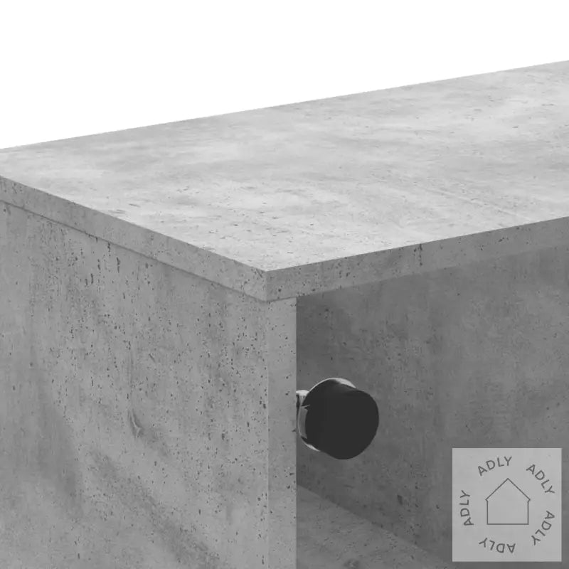 Sideskap Med Glassdører Betonggrå 102X37X50 Cm
