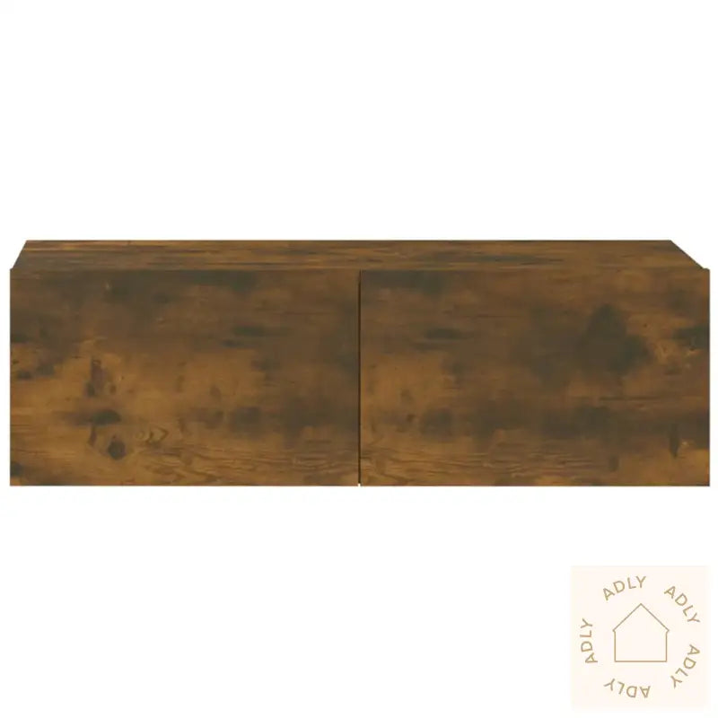 Vegghengte Tv-Benker 2 Stk Røkt Eik 100X30X30 Cm Konstruert Tre