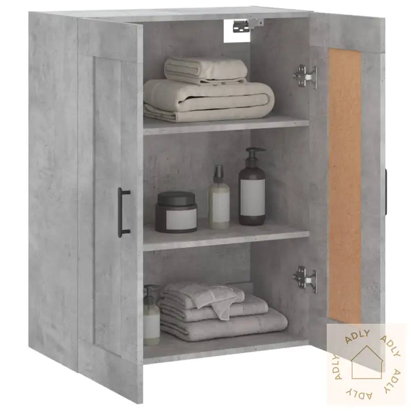 Veggskap Betonggrå 69,5X34X90 Cm Konstruert Tre