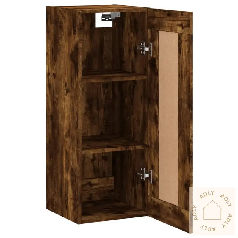 Veggskap Røkt Eik 34,5X34X90 Cm Konstruert Tre