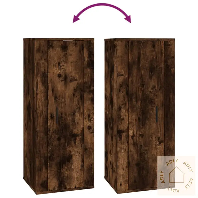 Vegghengt Tv-Benk Røkt Eik 40X34,5X100 Cm