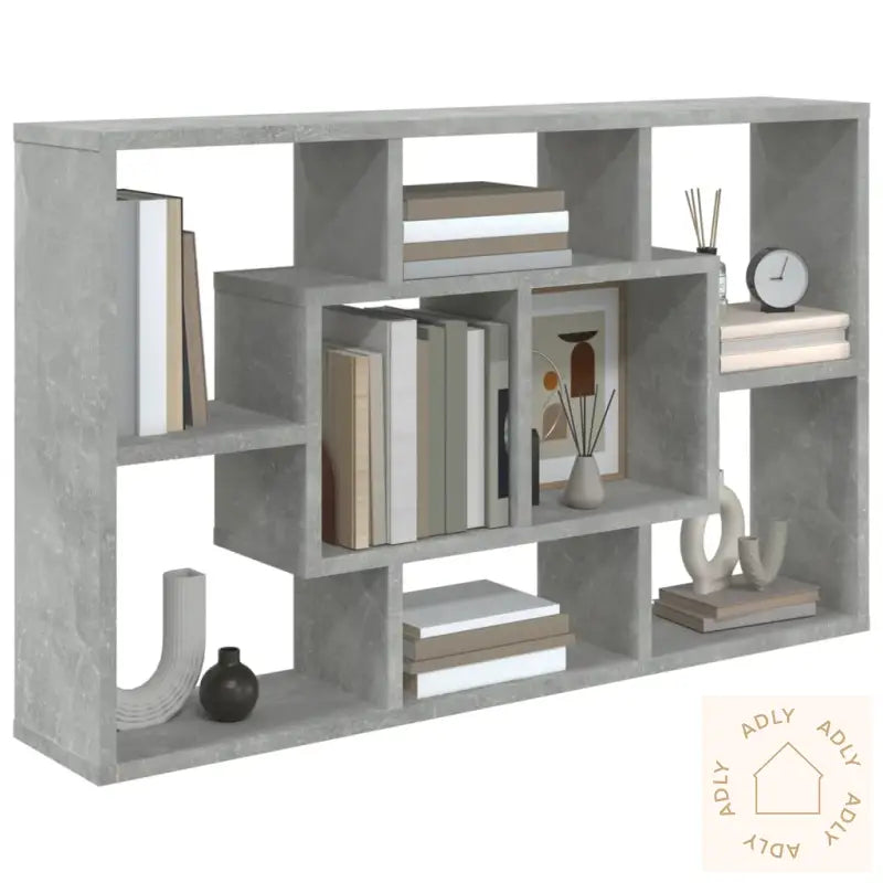 Vegghylle Betonggrå 85X16X52,5 Cm Konstruert Tre