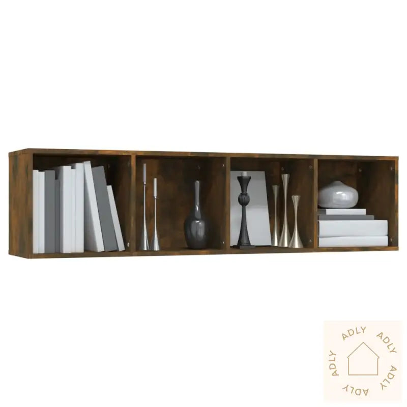 Bokhylle/Tv-Benk Røkt Eik 143X30X36 Cm Konstruert Tre