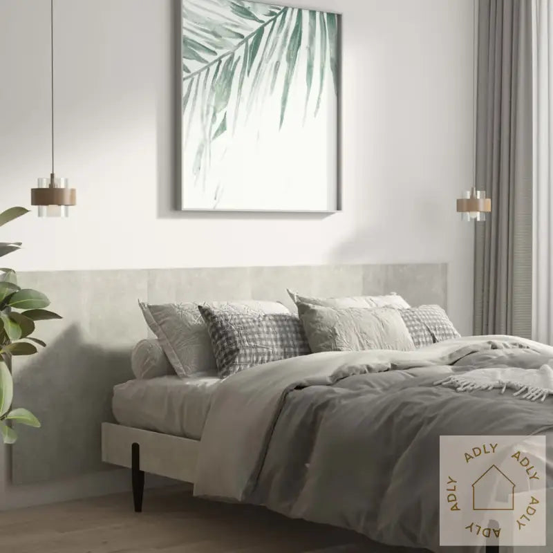 Vegghengt Sengegavl Betonggrå 240X1,5X80 Cm Konstruert Tre