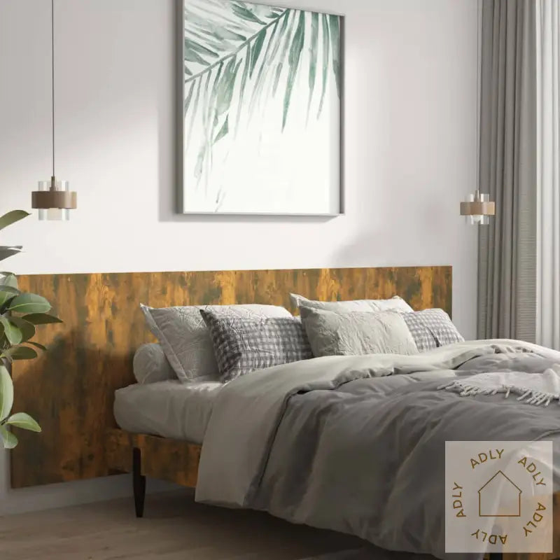 Veggmontert Sengegavl Røkt Eik 240X1,5X80 Cm Konstruert Tre