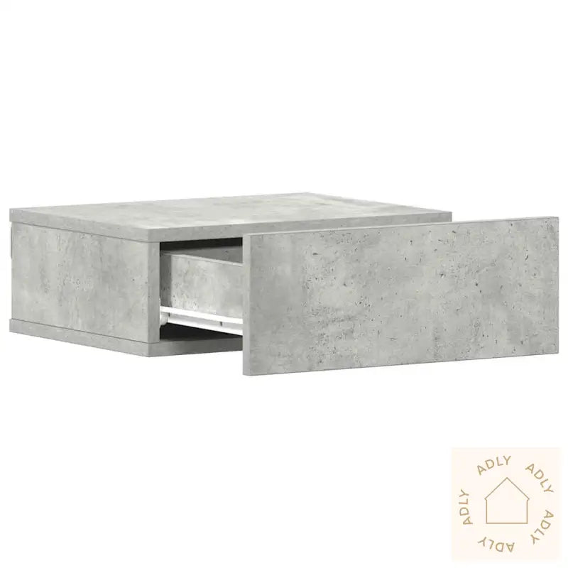Flytende Nattbord Betonggrå 40X30X15 Cm Konstruert Tre