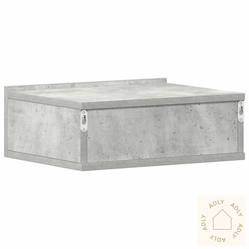Flytende Nattbord Betonggrå 40X30X15 Cm Konstruert Tre