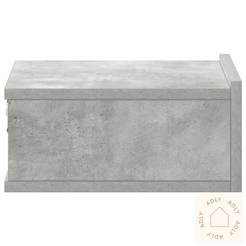 Flytende Nattbord Betonggrå 40X30X15 Cm Konstruert Tre