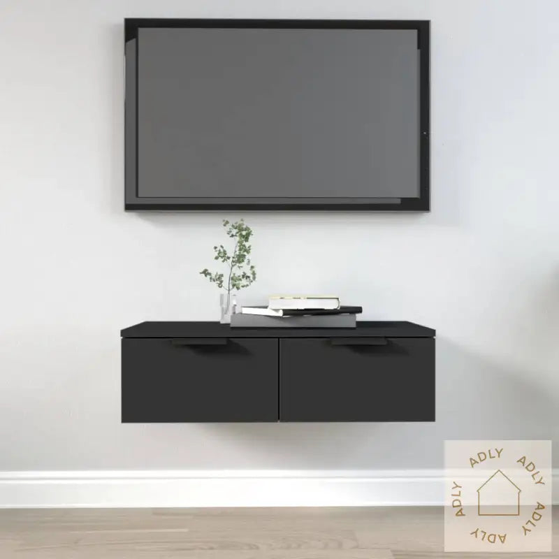 Veggskap Svart 68X30X20 Cm Konstruert Tre