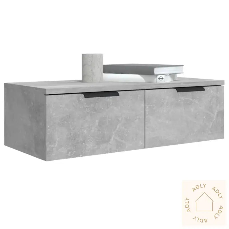Veggskap Betonggrå 68X30X20 Cm Konstruert Tre