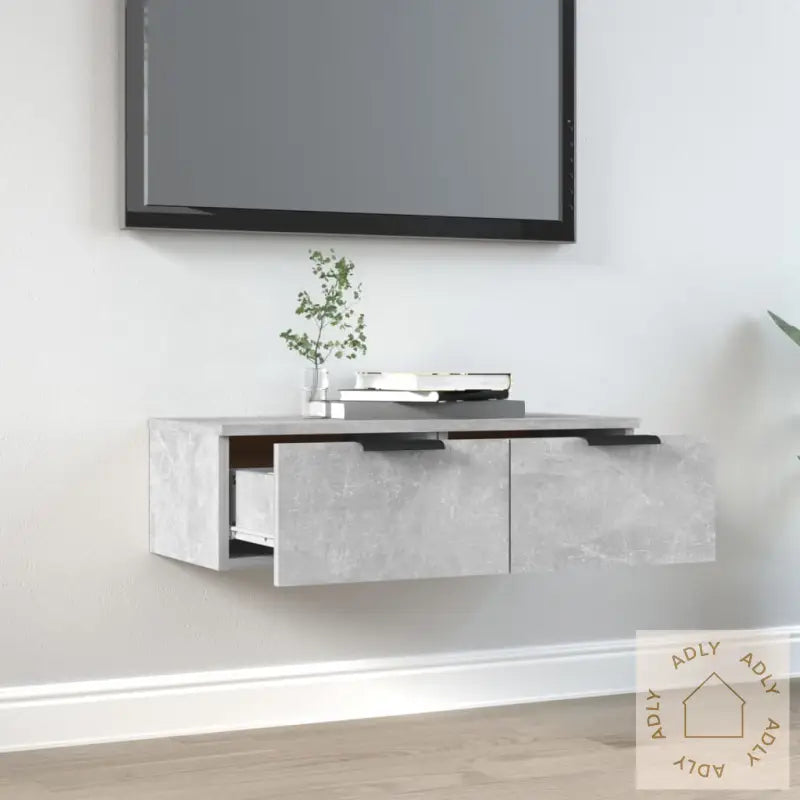 Veggskap Betonggrå 68X30X20 Cm Konstruert Tre