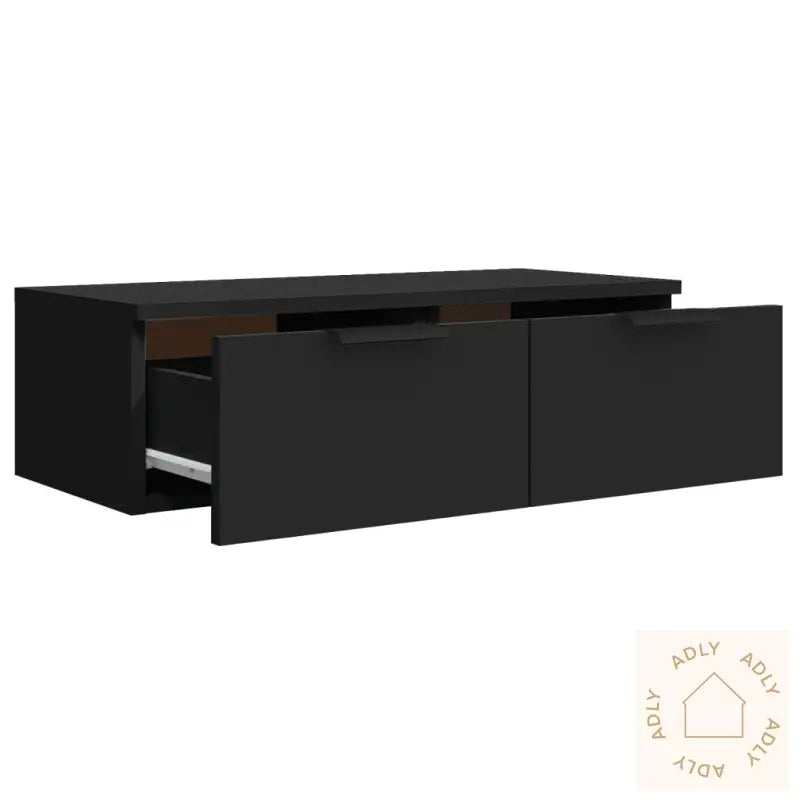 Veggskap Svart 68X30X20 Cm Konstruert Tre
