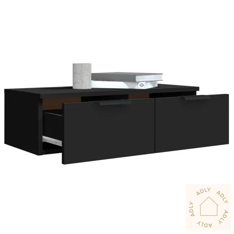 Veggskap Svart 68X30X20 Cm Konstruert Tre