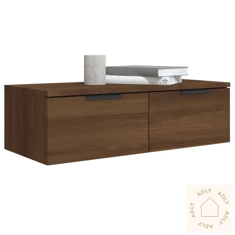 Veggskap Brun Eik 68X30X20 Cm Konstruert Tre