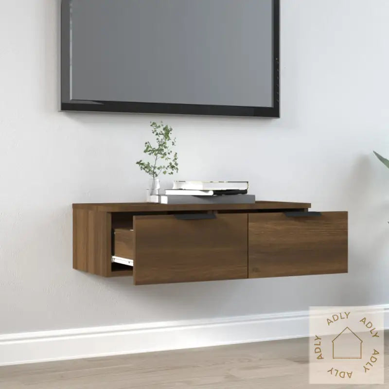 Veggskap Brun Eik 68X30X20 Cm Konstruert Tre