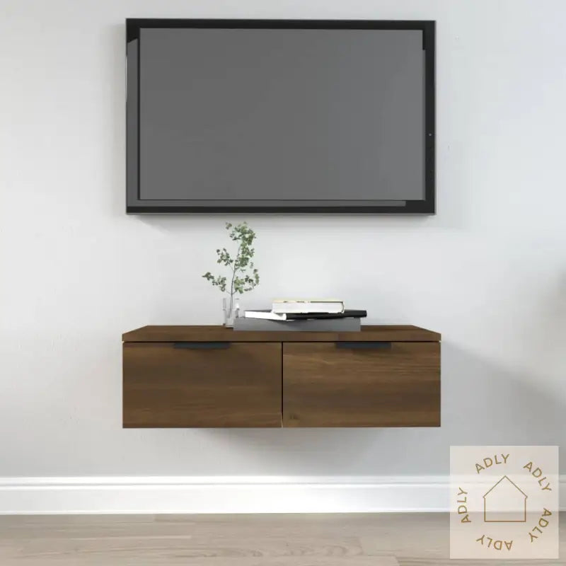 Veggskap Brun Eik 68X30X20 Cm Konstruert Tre