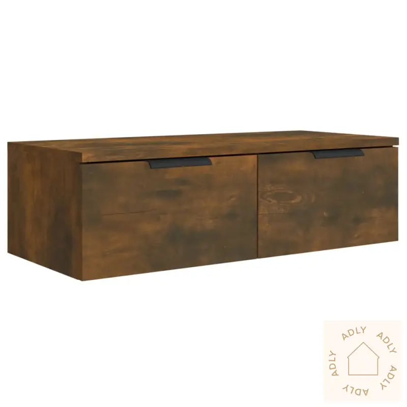 Veggskap Røkt Eik 68X30X20 Cm Konstruert Tre