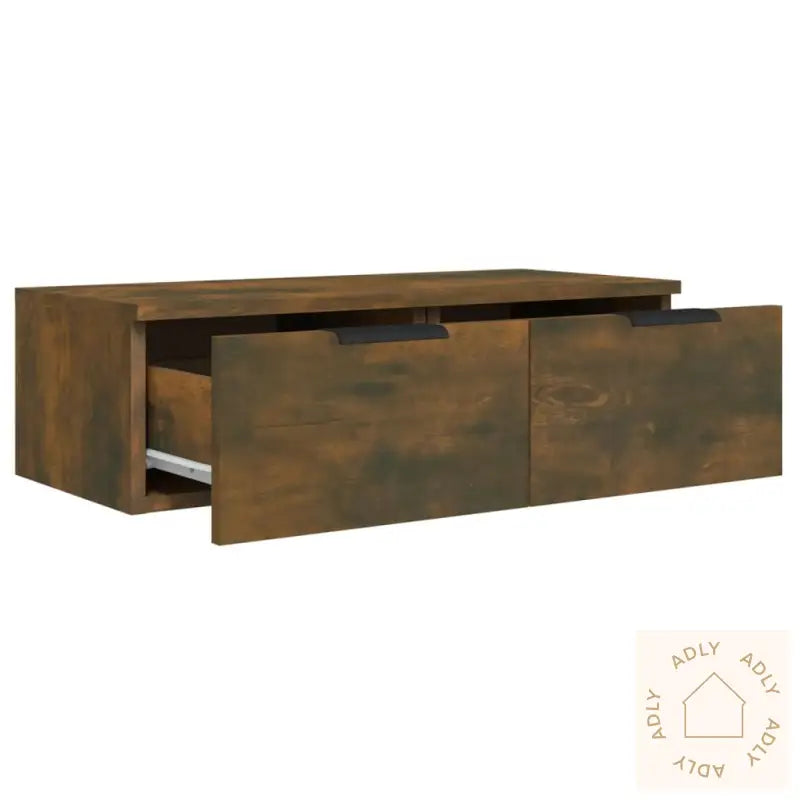 Veggskap Røkt Eik 68X30X20 Cm Konstruert Tre