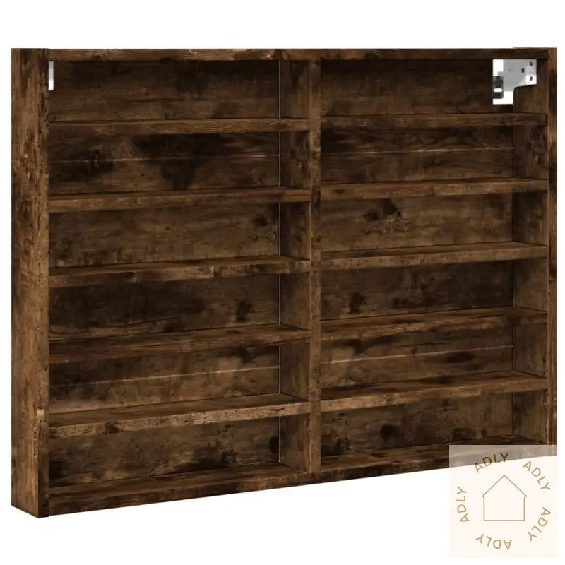 Hyller Røkt Eik 80X8,5X58 Cm Konstruert Tre