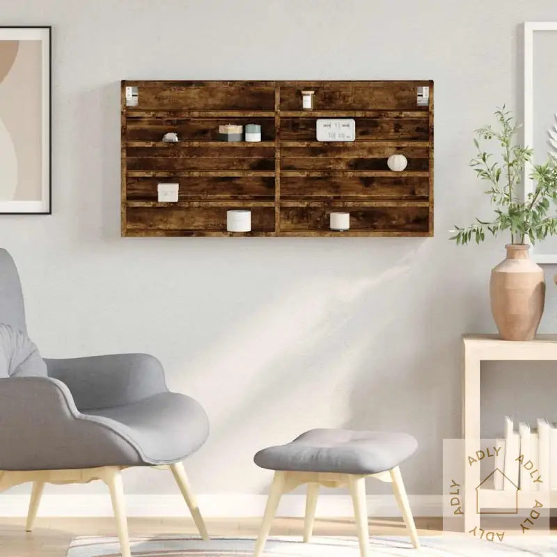 Hyller Røkt Eik 100X8,5X50 Cm Konstruert Tre