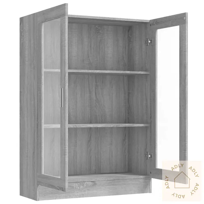 Vitrineskap Grå Sonoma 82,5X30,5X115 Cm Konstruert Tre