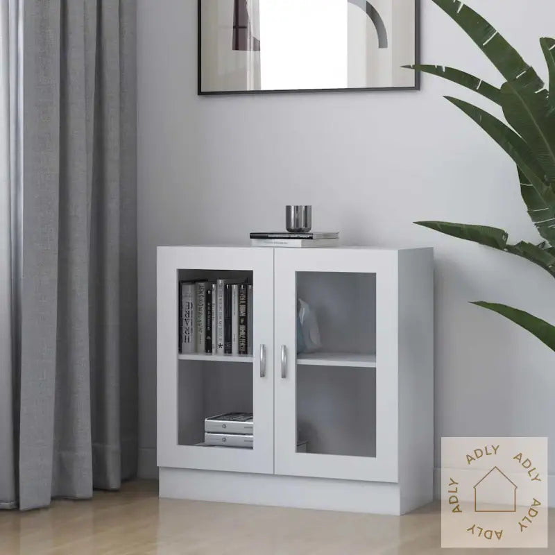 Vitrine Hvit 82,5X30,5X80 Cm Konstruert Tre