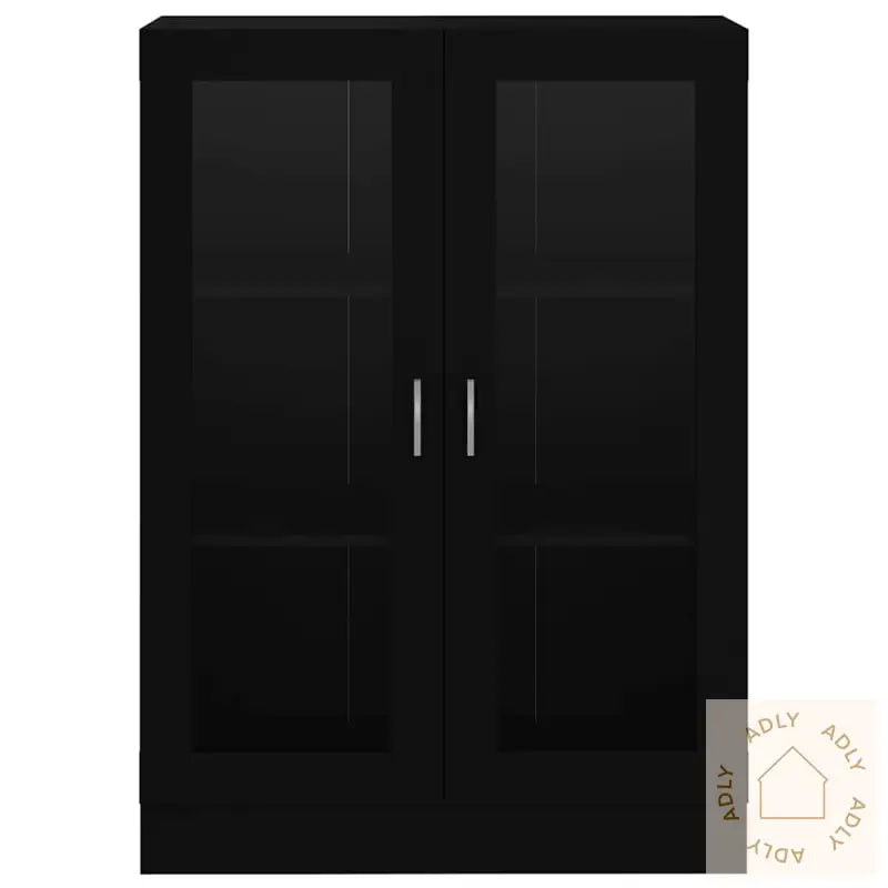 Vitrine Svart 82,5X30,5X115 Cm Konstruert Tre