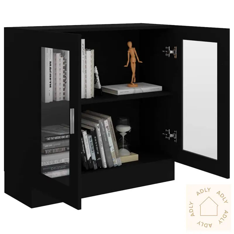 Vitrine Svart 82,5X30,5X80 Cm Konstruert Tre