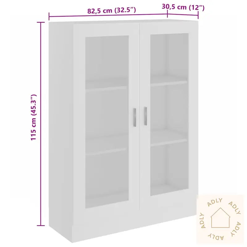 Vitrine Hvit 82,5X30,5X115 Cm Konstruert Tre