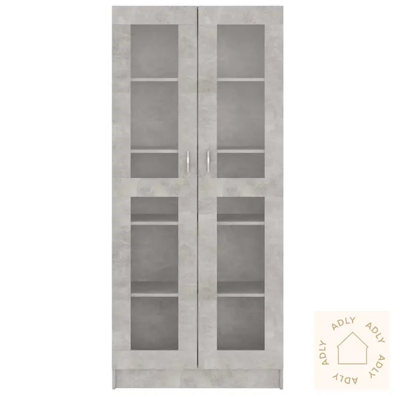 Vitrine Betonggrå 82,5X30,5X185,5 Cm Konstruert Tre